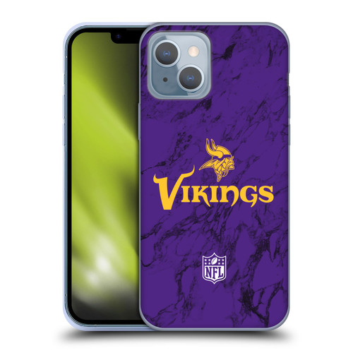 NFL Minnesota Vikings Graphics Coloured Marble Soft Gel Case for Apple iPhone 14