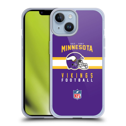 NFL Minnesota Vikings Graphics Helmet Typography Soft Gel Case for Apple iPhone 14