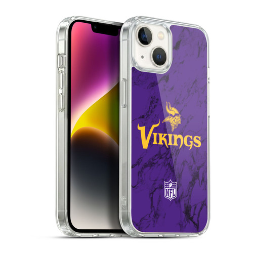 NFL Minnesota Vikings Graphics Coloured Marble Soft Gel Case for Apple iPhone 14 Plus & MagSafe