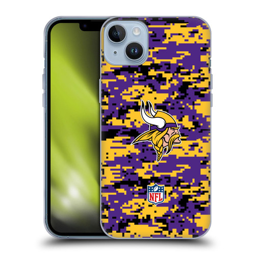 NFL Minnesota Vikings Graphics Digital Camouflage Soft Gel Case for Apple iPhone 14 Plus