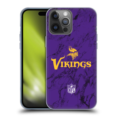 NFL Minnesota Vikings Graphics Coloured Marble Soft Gel Case for Apple iPhone 14 Pro Max