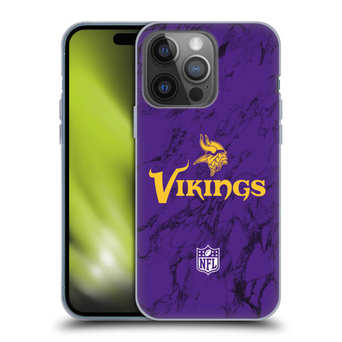 NFL Minnesota Vikings Graphics Coloured Marble Soft Gel Case for Apple iPhone 14 Pro