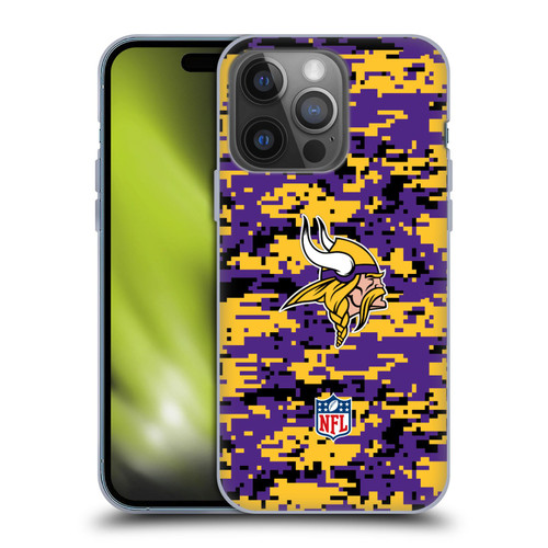 NFL Minnesota Vikings Graphics Digital Camouflage Soft Gel Case for Apple iPhone 14 Pro