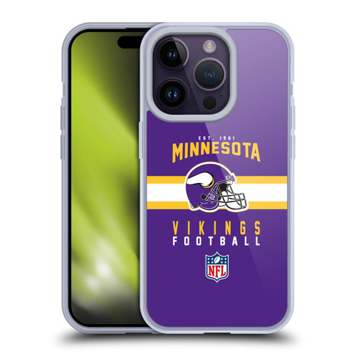NFL Minnesota Vikings Graphics Helmet Typography Soft Gel Case for Apple iPhone 14 Pro