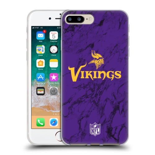 NFL Minnesota Vikings Graphics Coloured Marble Soft Gel Case for Apple iPhone 7 Plus / iPhone 8 Plus
