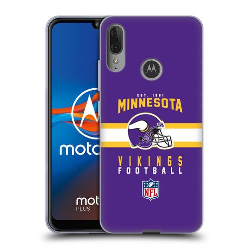 NFL Minnesota Vikings Graphics Helmet Typography Soft Gel Case for Motorola Moto E6 Plus