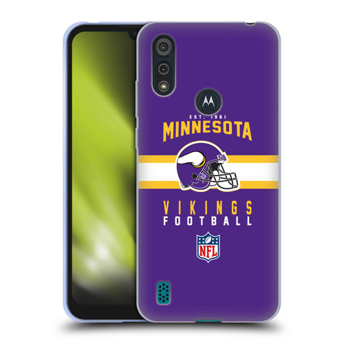 NFL Minnesota Vikings Graphics Helmet Typography Soft Gel Case for Motorola Moto E6s (2020)