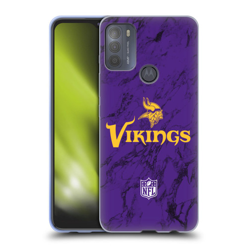 NFL Minnesota Vikings Graphics Coloured Marble Soft Gel Case for Motorola Moto G50