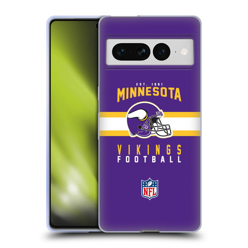 NFL Minnesota Vikings Graphics Helmet Typography Soft Gel Case for Google Pixel 7 Pro