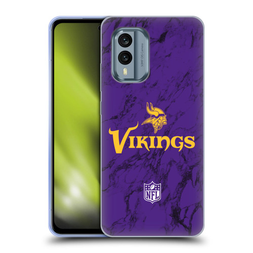 NFL Minnesota Vikings Graphics Coloured Marble Soft Gel Case for Nokia X30