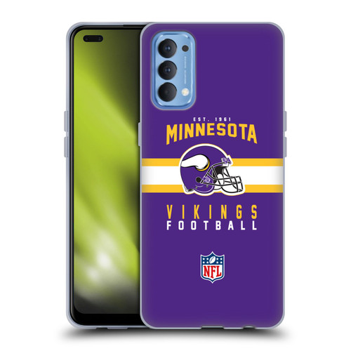 NFL Minnesota Vikings Graphics Helmet Typography Soft Gel Case for OPPO Reno 4 5G