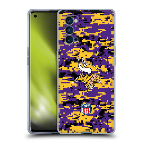 NFL Minnesota Vikings Graphics Digital Camouflage Soft Gel Case for OPPO Reno 4 Pro 5G