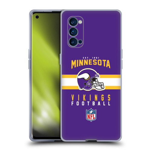 NFL Minnesota Vikings Graphics Helmet Typography Soft Gel Case for OPPO Reno 4 Pro 5G