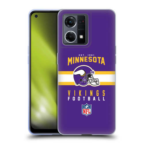 NFL Minnesota Vikings Graphics Helmet Typography Soft Gel Case for OPPO Reno8 4G