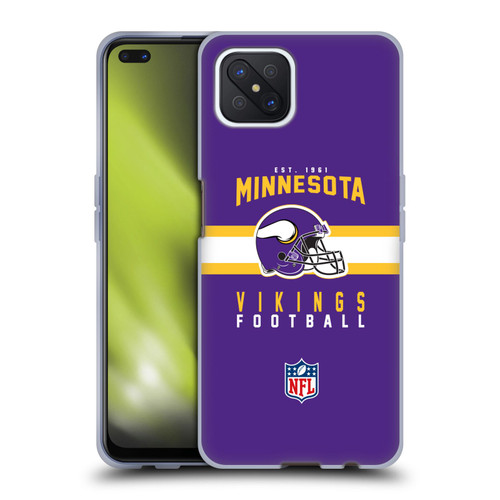 NFL Minnesota Vikings Graphics Helmet Typography Soft Gel Case for OPPO Reno4 Z 5G