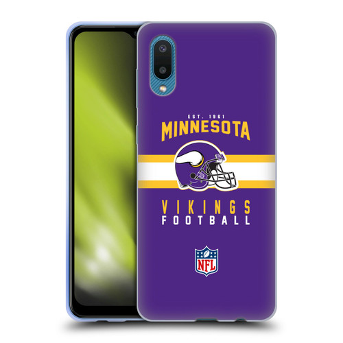 NFL Minnesota Vikings Graphics Helmet Typography Soft Gel Case for Samsung Galaxy A02/M02 (2021)