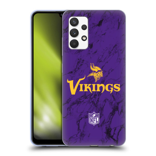 NFL Minnesota Vikings Graphics Coloured Marble Soft Gel Case for Samsung Galaxy A32 (2021)