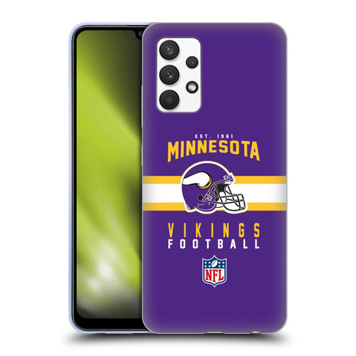 NFL Minnesota Vikings Graphics Helmet Typography Soft Gel Case for Samsung Galaxy A32 (2021)