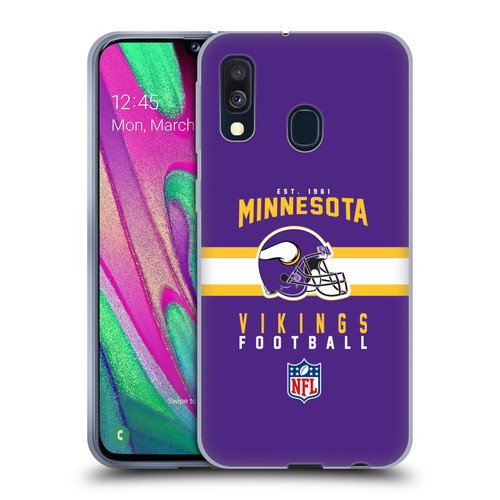 NFL Minnesota Vikings Graphics Helmet Typography Soft Gel Case for Samsung Galaxy A40 (2019)
