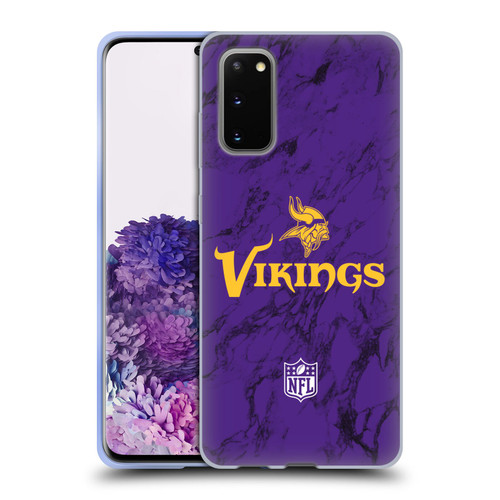 NFL Minnesota Vikings Graphics Coloured Marble Soft Gel Case for Samsung Galaxy S20 / S20 5G