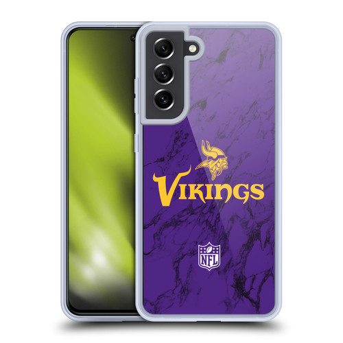 NFL Minnesota Vikings Graphics Coloured Marble Soft Gel Case for Samsung Galaxy S21 FE 5G