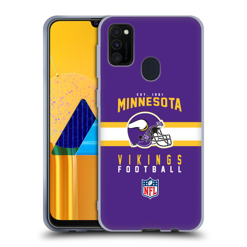 NFL Minnesota Vikings Graphics Helmet Typography Soft Gel Case for Samsung Galaxy M30s (2019)/M21 (2020)