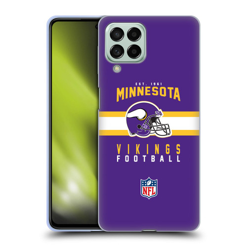 NFL Minnesota Vikings Graphics Helmet Typography Soft Gel Case for Samsung Galaxy M53 (2022)
