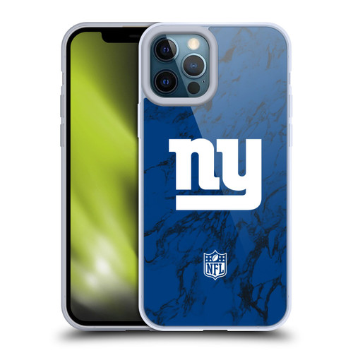 NFL New York Giants Graphics Coloured Marble Soft Gel Case for Apple iPhone 12 Pro Max