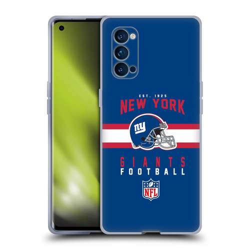 NFL New York Giants Graphics Helmet Typography Soft Gel Case for OPPO Reno 4 Pro 5G