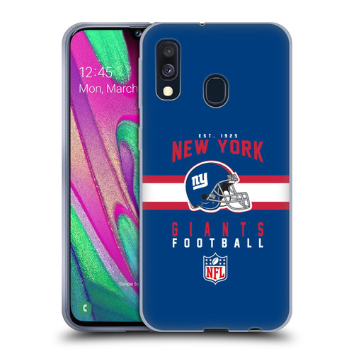 NFL New York Giants Graphics Helmet Typography Soft Gel Case for Samsung Galaxy A40 (2019)