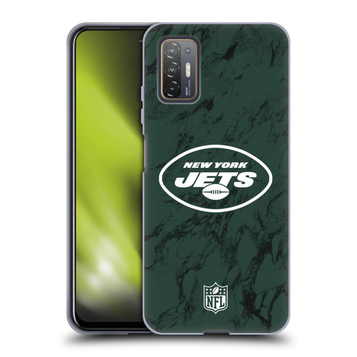 NFL New York Jets Graphics Coloured Marble Soft Gel Case for HTC Desire 21 Pro 5G