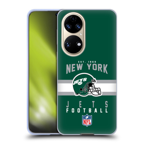 NFL New York Jets Graphics Helmet Typography Soft Gel Case for Huawei P50