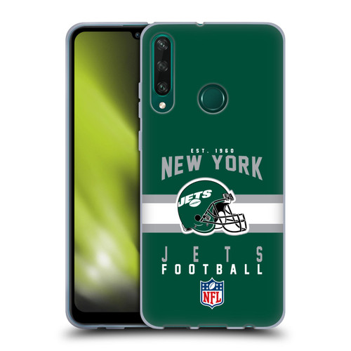 NFL New York Jets Graphics Helmet Typography Soft Gel Case for Huawei Y6p
