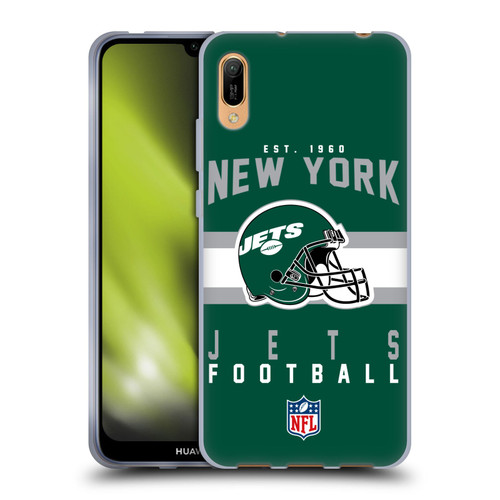 NFL New York Jets Graphics Helmet Typography Soft Gel Case for Huawei Y6 Pro (2019)