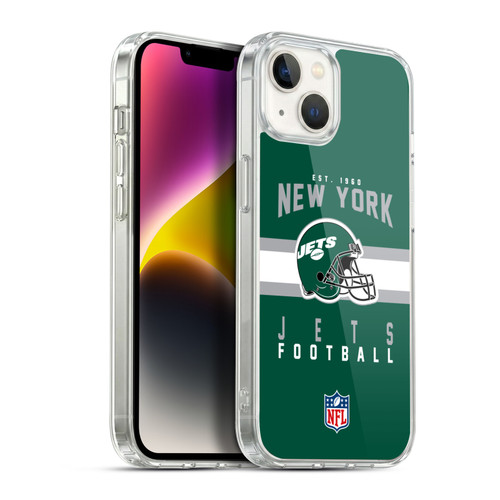 NFL New York Jets Graphics Helmet Typography Soft Gel Case for Apple iPhone 14 Plus & MagSafe