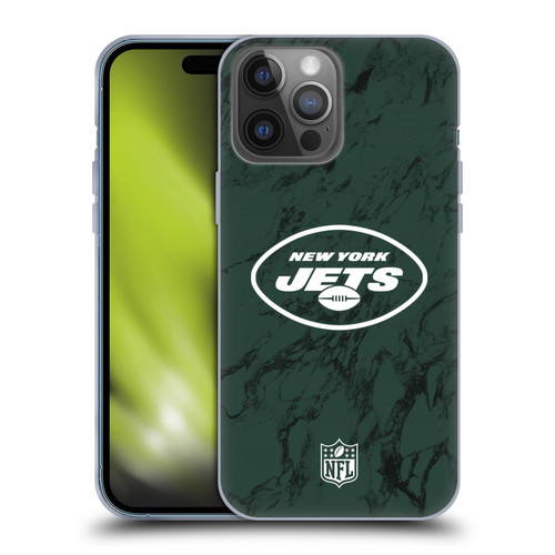 NFL New York Jets Graphics Coloured Marble Soft Gel Case for Apple iPhone 14 Pro Max
