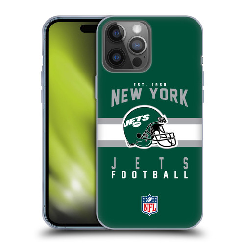 NFL New York Jets Graphics Helmet Typography Soft Gel Case for Apple iPhone 14 Pro Max