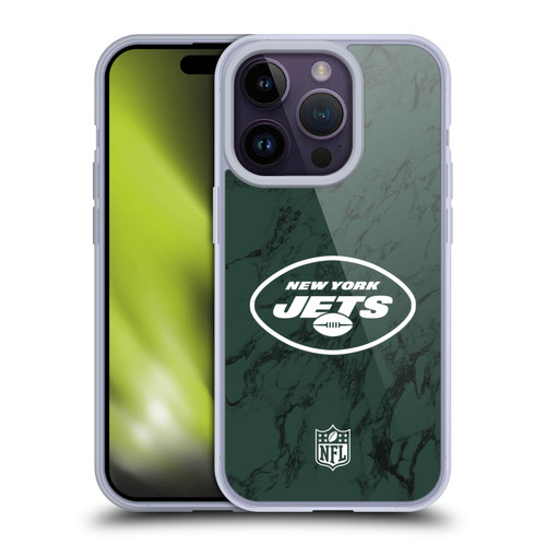 NFL New York Jets Graphics Coloured Marble Soft Gel Case for Apple iPhone 14 Pro