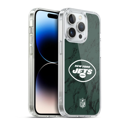 NFL New York Jets Graphics Coloured Marble Soft Gel Case for Apple iPhone 14 Pro & MagSafe