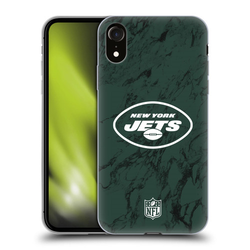 NFL New York Jets Graphics Coloured Marble Soft Gel Case for Apple iPhone XR