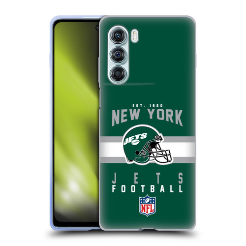 NFL New York Jets Graphics Helmet Typography Soft Gel Case for Motorola Edge S30 / Moto G200 5G