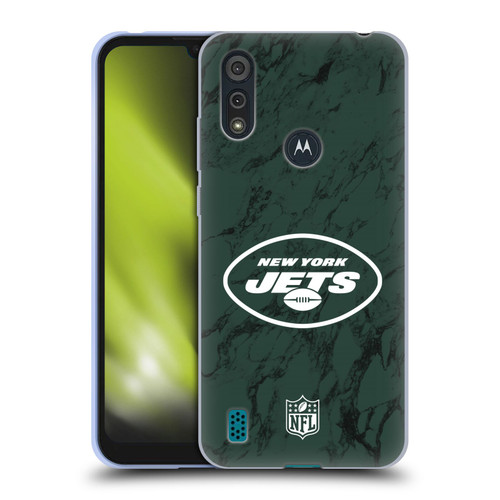 NFL New York Jets Graphics Coloured Marble Soft Gel Case for Motorola Moto E6s (2020)