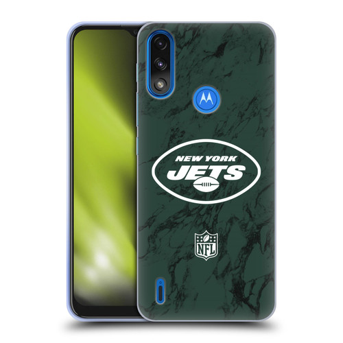 NFL New York Jets Graphics Coloured Marble Soft Gel Case for Motorola Moto E7 Power / Moto E7i Power