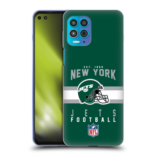 NFL New York Jets Graphics Helmet Typography Soft Gel Case for Motorola Moto G100