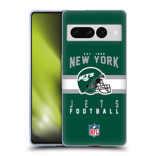 NFL New York Jets Graphics Helmet Typography Soft Gel Case for Google Pixel 7 Pro