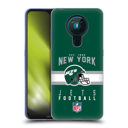 NFL New York Jets Graphics Helmet Typography Soft Gel Case for Nokia 5.3
