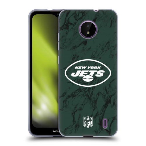 NFL New York Jets Graphics Coloured Marble Soft Gel Case for Nokia C10 / C20