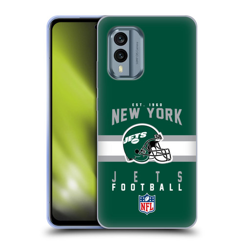 NFL New York Jets Graphics Helmet Typography Soft Gel Case for Nokia X30