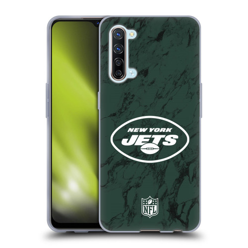 NFL New York Jets Graphics Coloured Marble Soft Gel Case for OPPO Find X2 Lite 5G