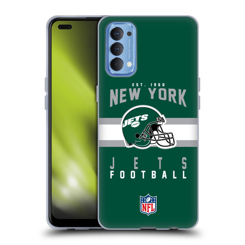 NFL New York Jets Graphics Helmet Typography Soft Gel Case for OPPO Reno 4 5G